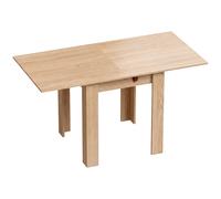 HOMCOM Table à manger pliante pour 4 personnes, pour salon, salle à manger, 140x70x77 cm, Chêne