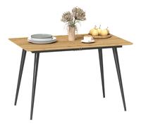 HOMCOM Table à manger pliante table extensible 120-160 cm jusqu'à 6 à 8 personnes avec pieds en acier, naturel