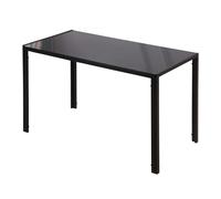 HOMCOM Table à manger pour 4 personnes, table de cuisine avec plateau en verre trempé et pieds en métal, 120x60x75cm, noir