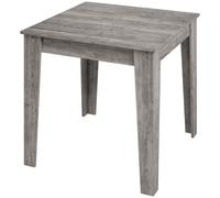 HOMCOM Table à manger pour 4 personnes, table de cuisine carrée 80x80x75 cm avec patins antidérapants, gris aspect bois