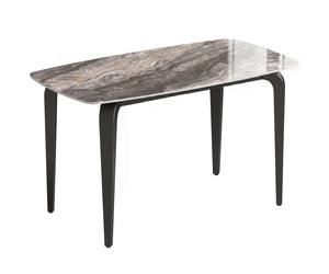 HOMCOM Table à manger rectangulaire pour 4 personnes, 130 x 70 x 75 cm, table de cuisine avec plateau en pierre frittée, marron