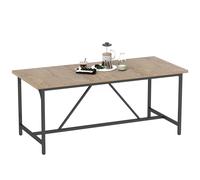 HOMCOM Table à manger rectangulaire pour 6-8 personnes table de cuisine style industriel 180 x 80 x 75,5 cm effet bois naturel