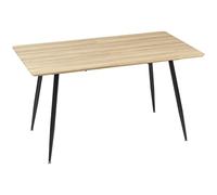 HOMCOM Table à Manger rectangulaire, Table de Cuisine 140 cm, 4 Personnes avec Plateau Effet Bois, Table de Salle à Manger, 4 Pieds en Acier, Naturel et Noir