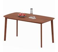 HOMCOM Table à manger, Style campagnard, surface laquée, bois, 150 x 80 cm, Marron
