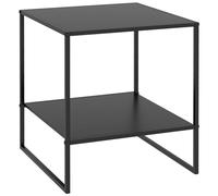 HOMCOM Table Basse carrée, Table d'appoint, Bout de canapé, Style Industriel, en Acier, avec Une étagère, pour Salon, Chambre, Balcon, 40 x 40 x 45 cm, Noir