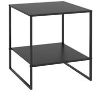 HOMCOM Table Basse Carrée Table d'Appoint en Acier 40 x 40 x 45 cm Noir | Bout de Canapé, Style Industriel, avec une Étagère, pour Salon, Chambre, Balcon