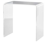 HOMCOM Table Basse en Acrylique en U avec Bords Lisses et Coins Arrondis, 53,5x30,5x53,5 cm, Transparent