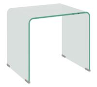 HOMCOM Table Basse en Verre Trempé Moderne pour Salon avec Design Monobloc, 50x40x45 cm, Transparent