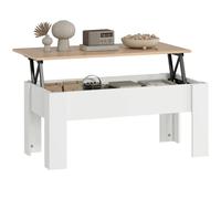 Table basse relevable - HOMCOM - compartiment caché - moderne - pour salon, bureau - panneau de particules - 100x50x45cm - blanc