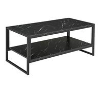 HOMCOM Table Basse Style Moderne avec 2 Étagères 106 x 50 x 47 cm Noir