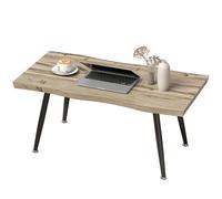 HOMCOM Table basse, table d'appoint moderne avec pieds en acier et plateau épais de 4 cm, 100 x 50 x 45 cm, chêne et noir