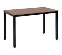 HOMCOM Table Bureau Informatique Table de Salle à Manger Grand Plateau 120L x 60l x 74H cm Panneaux Particules Noyer métal Noir