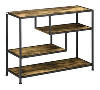 Outsunny Meuble Console Industriel 4 Étagères Spacieuses Bois et Métal Aosom France
