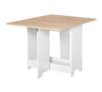 HOMCOM Table Console à Rabat avec Compartiment Étagère, Table Basse et Cuisine, Table à Rabat, Pliante, Gain de Place, Bois Couleur et Blanc, 118x80x72cm