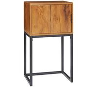 HOMCOM Console au design industriel, Table d'appoint, Buffet, 1 placard, Brun + Noir