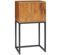 HOMCOM Console au design industriel, Table d'appoint, Buffet, 1 placard, Brun + Noir