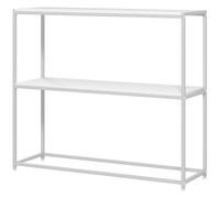 HOMCOM Table console en acier 2 étagères design moderne pour salon entrée couloir 100 x 30 x 87 cm blanc