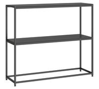 HOMCOM Table Console en Acier 2 Étagères Design Moderne pour Salon Entrée Couloir 100 x 30 x 87 cm Noir