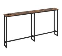 HOMCOM Table console étroite style industriel avec prises de courant et USB, pour salon entrée couloir, 160x20x80cm, marron