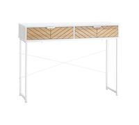 HOMCOM - Table Console - Panneaux de particules - 100x30x75cm - Blanc