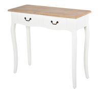 HOMCOM Table Console Table d'Appoint Design Vintage 2 Tiroirs 87 x 34 x 78 5 cm Blanc aosom france