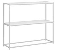 Table console - HOMCOM - cadre en acier - 2 étagères - design moderne - pour salon, entrée, couloir - 100 x 30 x 87 cm - blanc