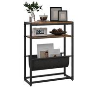 HomCom Table d'appoint bout de canapé - étagère & porte-revues, structure acier, 43x18x56 cm