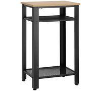 HOMCOM Table d'appoint Industrielle Chevet 45x35x75 cm Chêne et Noir | 2 étagères en fil métallique, pieds réglables, pour salon chambre