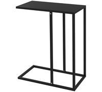 HOMCOM Table d'Appoint pour Ordinateur Portable, Table Basse en Forme de C avec Cadre en Acier, Noir