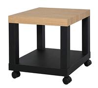 HOMCOM Table d'Appoint Roulante Table Basse 40x40x40 cm Bois Naturel Noir