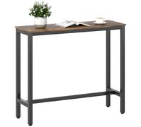 HOMCOM Table de Bar Haute Rectangulaire, Table Haute de Cuisine avec Structure en Acier pour Cuisine Salle à Manger, Marron Rustique