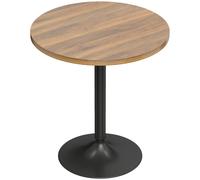 HOMCOM Table de bar ronde 60 cm, table haute cuisine mange-debout avec patins antidérapants, pour cuisine, salon, noyer