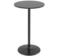HOMCOM Table de Bar Ronde Table de Bistro Mange-Debout Style Contemporain avec Plateau Peint et Cadre en Acier dim. 60L x 60l x 102H cm Noir