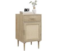 HOMCOM Table de Chevet avec Placard 1 Tiroir 40 x 40 x 68,5 cm Naturel