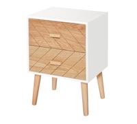 HOMCOM Table de Chevet Bois avec 2 Tiroirs Scandinave 40L x 30l x 56H cm | Chiffonnier, Commode, Meuble de Rangement