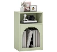 HOMCOM Table de chevet moderne étroite avec 2 compartiments ouverts, design en forme d'arc, table d'appoint pour salon, chambre à coucher, 40 x 30 x 60 cm, vert