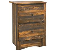 HOMCOM Table de Chevet Rustique avec 2 tiroirs, Table d'appoint en Bois pour Chambre à Coucher, 40x30x56 cm, Marron