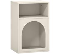 HOMCOM Table de chevet, table de nuit avec compartiments ouverts, design arqué, 40 x 30 x 60 cm, crème