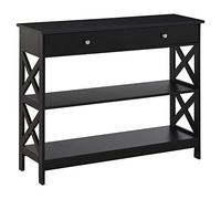 HOMCOM Table de Console Table d'entrée Style Table de drapier néo-rétro 2 tiroirs 2 étagères dim. 100L x 30.5l x 80H cm MDF Noir