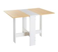 HOMCOM Table de Cuisine Pliable en Bois 103L x 76l x 74H cm Chêne Blanc | Bicolore, Intérieur