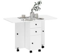 HOMCOM - Table de cuisine pliable - Panneau de particules - 120x60x76,5cm - Blanc