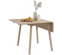 HOMCOM Table de Cuisine Pliable Table à Manger Pliante avec Plateau Rabattable en Bois pour 2 à 4 Personnes, Bois Naturel
