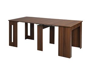 HOMCOM Table de salle à manger extensible pour 4-6 personnes Table console avec ailes rabattables Table d'appoint multifonctionnelle pour étude cuisine Charge 60 kg 180 x 85 x 75 cm Marron