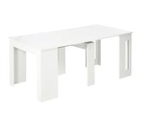 HOMCOM Table de salle à manger pliable pour 4-6 personnes avec ailes pliables Table d'appoint multifonction pour studio de cuisine Charge 60 kg 180 x 85 x 75 cm Blanc