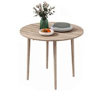 HOMCOM Table de salle à manger pliante 2 abattants - table ronde extensible - peu encombrante avec pieds en bois Ø89 x 73.5H cm