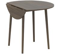 HOMCOM Table de salle à manger pliante 2 abattants, table ronde extensible pour 4 personnes, pieds en bois Ø 89 x 73,5 cm, gris