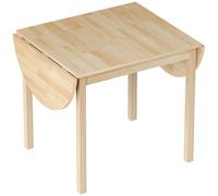HOMCOM Table de salle à manger pliante ovale en bois massif 2 abattants peu encombrante 140L x 70l x 75H cm