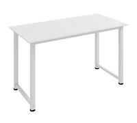 HOMCOM Table d'ordinateur table de salle à manger 120L x 60l x 76H cm Multifonction Grand Plateau Blanc cadre en métal