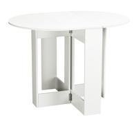 HOMCOM Table pliable de cuisine salle à manger 2 abattants - table ovale extensible - panneaux particules blanc
