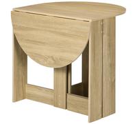 HOMCOM Table pliable de cuisine salle à manger 2 abattants - table ovale extensible - panneaux particules chêne
